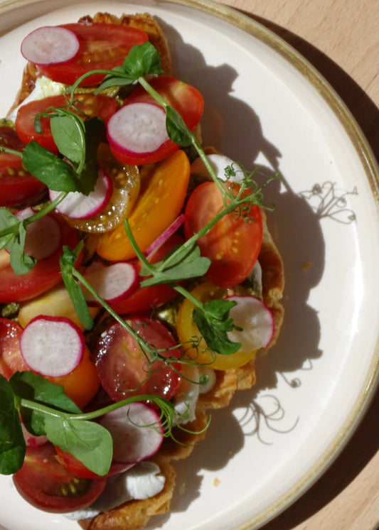 Smashed tomates pesto